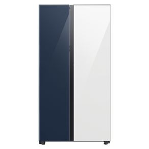 Geladeira Samsung Bespoke Side by Side com Porta de Abertura Automática 590L Cor Clean Navy e Clean White 220V