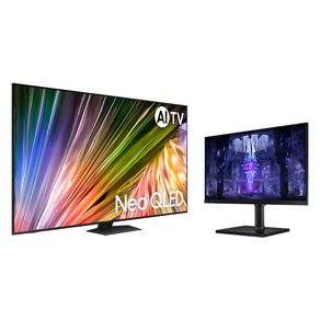 AI TV 55" Neo QLED 4K 55QN85D 2024 + Monitor Gamer Odyssey G30 24" Combo