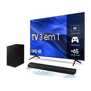 Smart TV Samsung 58" UHD 4K 58CU7700 2023 + Soundbar HW-B550 Combo