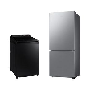Lavadora Smart Samsung Digital Inverter WA17CG Black 17kg 127V + Geladeira Samsung BMF RB50DG6020S9AZ SmartThings 462L Inox Look 127v Combo