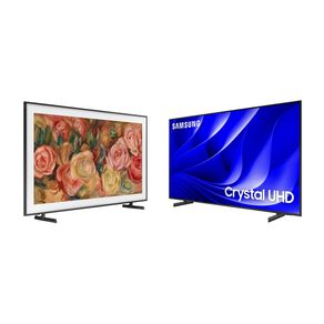 Desconto para comprar Smart Big TV 75" Crystal UHD 4K 75DU8000 2024 + Smart TV 32" QLED The Frame 32LS03C Combo
