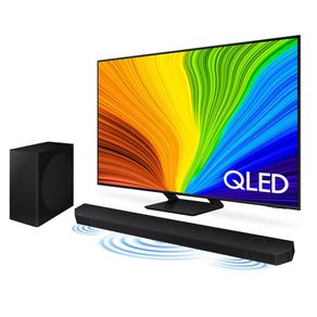 Desconto para comprar Smart Big TV 85" QLED 4K 85Q70D 2024 + Soundbar HW-Q800D Combo