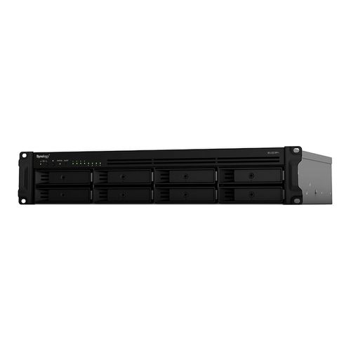NAS Synology Rackstation 8 baias RS1221RP+ 2U (Ryzen V1500B, 4GB DDR4, 4x 1GbE LAN, 1x PCIe x8 slot, 2x PSU, sem discos)