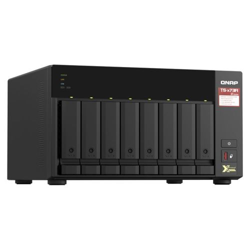 NAS QNAP 8 baias TS-873A-8G-BR (Ryzen V1500B, 8GB DDR4, 2x M.2 nVME, 2x 2.5GbE LAN, 2x PCIe x4 slot, IR, sem discos)