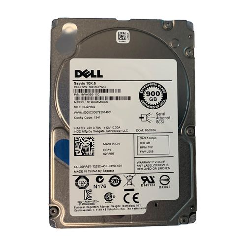 HD 900GB SAS Dell Savvio 10K.6 ST900MM0006 - 2RR9T (2,5pol, 6Gb/s, 10.000 RPM, 64MB Cache)