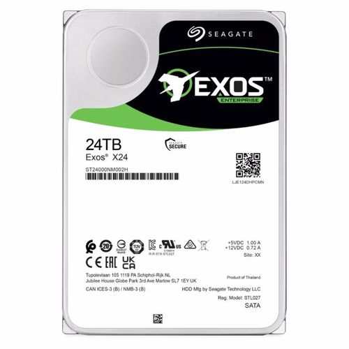 HD 24TB SATA Seagate Exos X22 Enterprise Capacity - ST24000NM002H (3,5pol, 6Gb/s, 7.200 RPM, 512MB Cache)