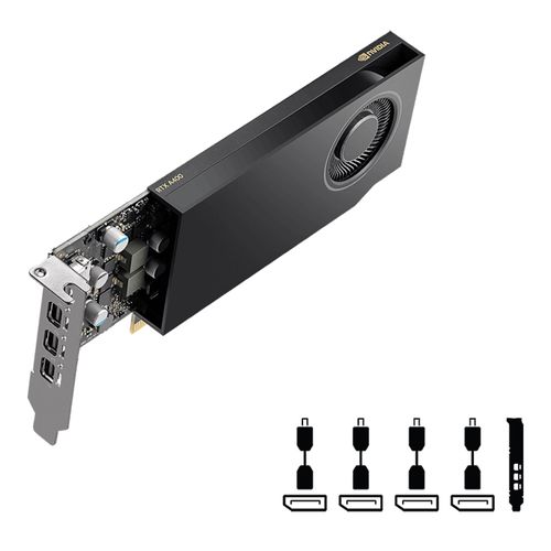 Placa de vídeo NVIDIA Quadro RTX A400 - PNY VCNRTXA400ATX-PB (4GB DDR6, PCIe 4.0 x16)