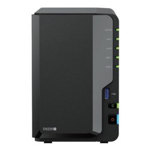 NAS Synology Diskstation 2 baias DS225+ (Intel Celeron J4125, 2GB DDR4 non-ECC, 2.5GbE + 1GbE LAN, 2x USB 3.2 Gen1)