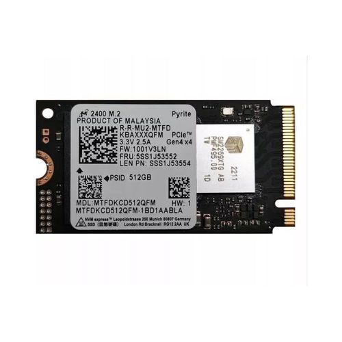 SSD - M.2 (2242 / PCIe 4.0 x4 NVMe) - 512GB - Micron - MTFDKCD512QFM (OEM)