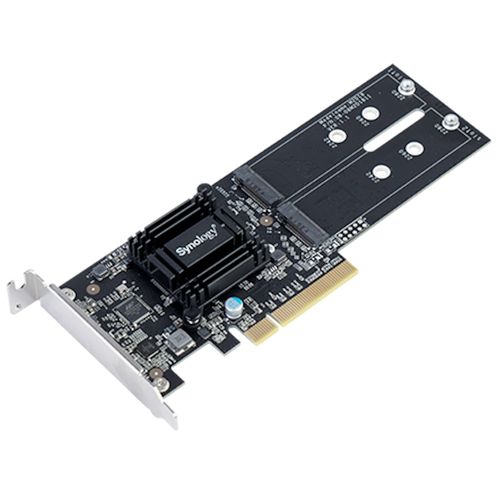 Controladora Synology M2D18 Adapter Card (2x M.2 NVMe/SATA, PCIe 2.0 x8, p/ NAS) - M2D18