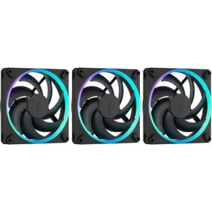 Ventoinha (Cooler) 14cm - Fractal Design - Momentum 14 RGB PWM (Pack c/3 - Preto) - FD-F-MR1-1403