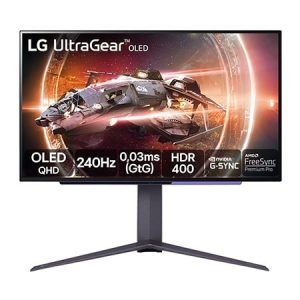 Monitor Gamer LG UltraGear OLED – Tela OLED 27”, QHD, HDR400, True black, 1.5M:1, 240Hz, 0,03ms (GtG), NVIDIA® G-SYNC® – 27GS95QE-B - 27GS95QE-B