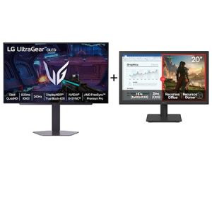 Combo Monitor LG OLED UltraGear™ 27GX704A-B 27" + Monitor LG LED Home & Office 20U401A-B Tela 20” HD+ - 27GX704.20U401