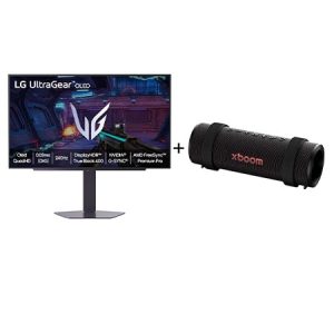 Combo Monitor LG OLED UltraGear™ 27GX704A-B 27" + Caixa de Som Bluetooth LG xboom Grab by will.i.am - East LA - 27GX704.GRAB