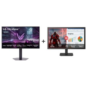 Combo Monitor LG OLED UltraGear™ 27GX790B 27", 480Hz + Monitor LG FHD Home & Office 22U403A-B 22”, 1ms (MBR), 120Hz - 27GX790.22U403