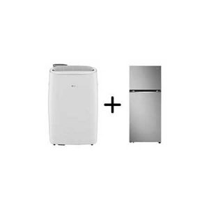 Combo LG Ar Portátil 127V + Geladeira Frost Free Inverter 375L Inox Look 220V - LP1419IVSI.B372P