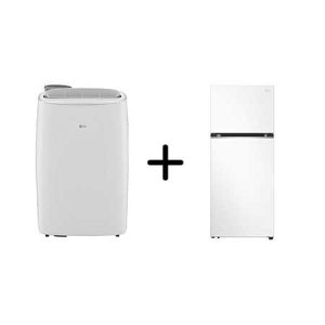 Combo LG Ar Portátil 127V + Geladeira Frost Free Inverter 375L Branca 220V - LP1419IVSI.B372P2