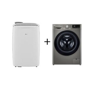 Combo Lava e Seca LG Smart VC4 12kg Inox Look  220V  + Ar Portátil 127V - LP1419IVSI.CV5012