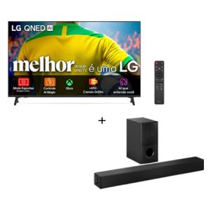 Combo Smart TV LG QNED AI QNED73 65” 4K com Soundbar SH5A - 65QNED73.SH5A