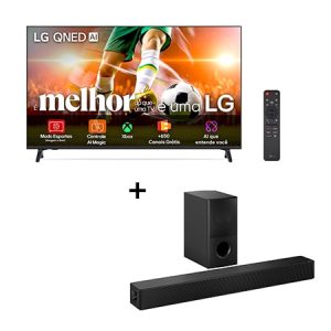 Combo Smart TV 4K LG QNED AI QNED70 de 50 polegadas 2025 + LG Soundbar SH5A Dolby Digital, DTS Surround 4.1 canais, 600W RMS - 50QNED70.SH5A