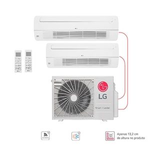 2 Ambientes (Cassete 1 Via 1x12, 1x18) Quente/Frio, WiFi , Ar Condicionado Multi Split - E2Q2404.OBS