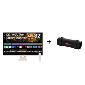 Monitor LG MyView Smart 32SR73U-W Tela UHD 4K 32" + Caixa de Som Bluetooth LG xboom Grab by will.i.am - East LA   - 32SR73.GRAB