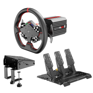 Kit Simulador de Corrida Gamer PXN VD6 Base Torque 6Nm + Volante W DS 300mm + Pedais Acelerador, Freio e Embreagem