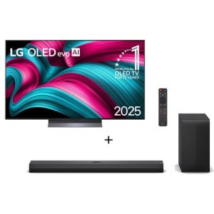 Combo Smart TV LG OLED evo AI C5 4K de 65 polegadas 2025 + Soundbar LG S70TY Dolby Atmos, Canais 3.1.1 e 400W RMS - OLED65C5.S70TY