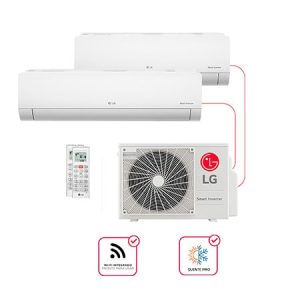 Ar condicionado Multi Split Inverter 2 ambientes (Hiwall 1X 9.000BTUS, 1X18.000BTUS) Quente/Frio WiFi integrado - E2Q2414.OBS