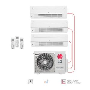 Ar condicionado Multi Split Inverter 3 ambientes ( 1via 2X 9.000BTUS, 1X 12.000BTUs) Quente/Frio WiFi integrado - E3Q2103.OBS