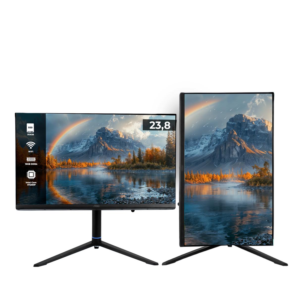 All In One 23,8'' AOC Intel Core i7 16GB 512GB SSD Full HD Home Office Escritório  - A24E99-06