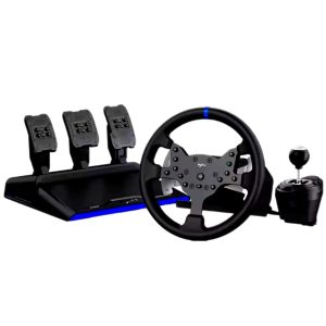 Kit Simulador de Corrida PXN V99 Base Force Feedback 3Nm + Volante + Câmbio 6 Marchas + Pedais Acelerador, Freio e Embreagem