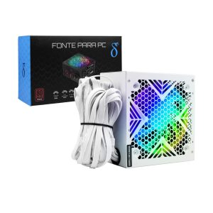 Fonte ATX 650W RGB Silenciosa Aitek com Ventoinha 120mm para PC Gamer AMD e Intel - DELTA-F650-B