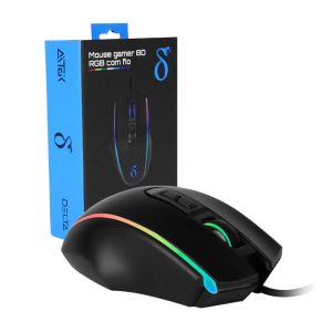Mouse Gamer RGB 7200 DPI 8 Botões Aitek com Fio Iluminação Personalizável - DELTA-VM8072