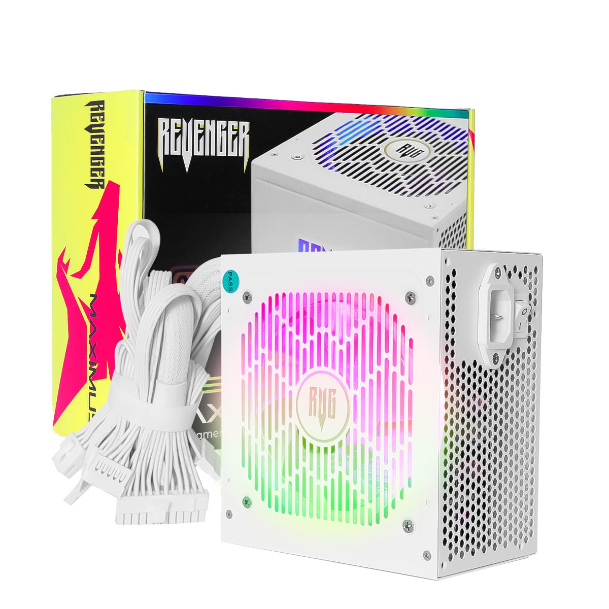 Fonte de Alimentação ATX Gamer 650W RGB 80 Plus Bronze Revenger Silenciosa PFC Ativo e Ventoinha 120mm para Desktop - FO-MAX05RGB