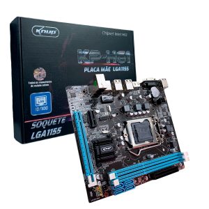 Placa-Mãe LGA1155 Knup Intel H61 DDR3 16GB Micro ATX HDMI VGA NVMe - KP-H61
