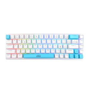 Teclado Mecânico Gamer Aitek 68 Teclas LED Com fio USB Silencioso Compacto - ATE-M0691 - Branco