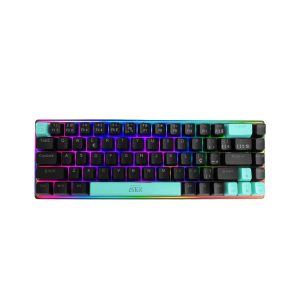 Teclado Mecânico Gamer Aitek 68 Teclas LED Com fio USB Silencioso Compacto - ATE-M0691 - Preto