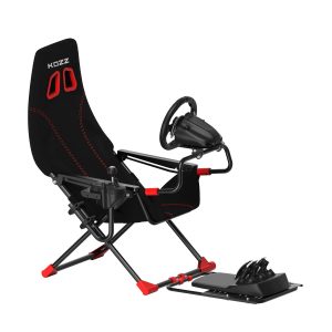 Cockpit Gamer Dobrável Kozz com Assento Ergonômico Estrutura Metálica Reforçada para Simulador Racing - KZ-CP01