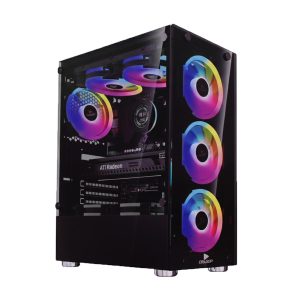 Gabinete Gamer RGB Vidro Temperado Grasep 6 Fans Inclusos USB 3.0 ATX Baia Para SSD- D-ATX15